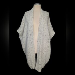 Harlow Cream Knit Flecked Short Sleeve Open Front Shrug Wool/Alpaca